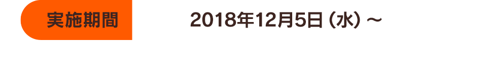 実施期間　2018年12月5日（水）～