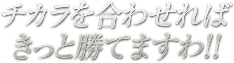 チカラを合わせればきっと勝てますわ!!