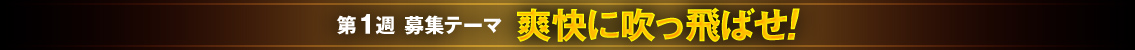 第1週 募集テーマ 爽快に吹っ飛ばせ！