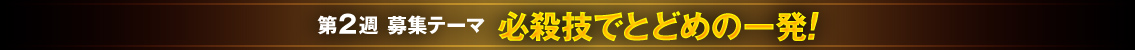 第2週 募集テーマ 必殺技でとどめの一発！