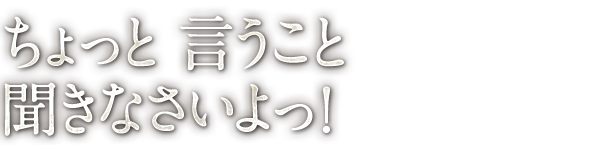 ちょっと 言うこと聞きなさいよっ！