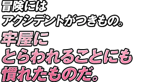 冒険にはアクシデントがつきもの。牢屋にとらわれることにも慣れたものだ。