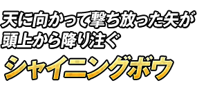 天に向かって撃ち放った矢が頭上から降り注ぐ「シャイニングボウ」