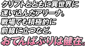 クリフトとともに異世界に迷い込んだアリーナ。戦場でも積極的に前線に立つなど、おてんばぶりは健在。