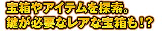 宝箱やアイテムを探索。鍵が必要なレアな宝箱も！？